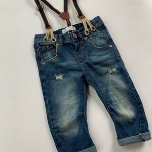 Baby boy Zara jeans with suspenders